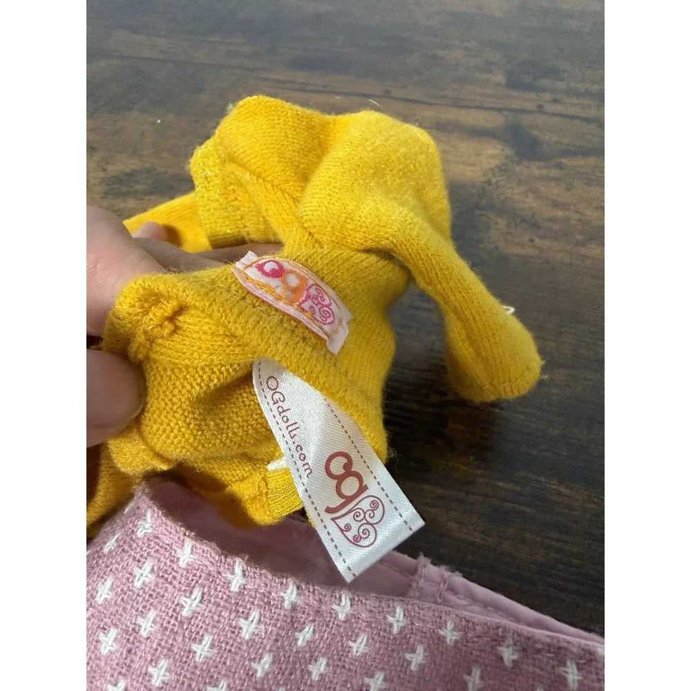 Our Generation Doll Clothes Outfit - Yellow Sweater And Mauve Skirt
